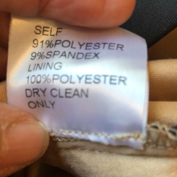 Tadashi Shoji black/tan midi dress - Picture 7 of 9